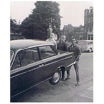 Twickenham antics, Left: John, Reg & friend, 1964