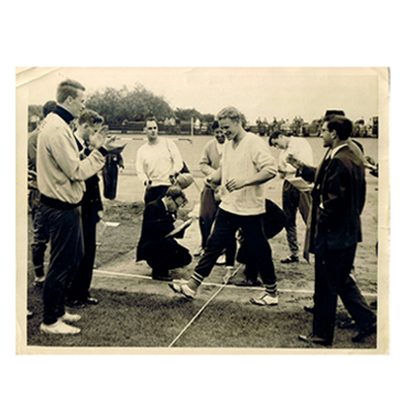 John McSorley,new UK javelin record THE TIMES July 2, 1962. Photographer: E.D. Lacey.